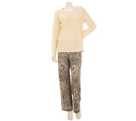 Liz Claiborne New York Paisley Printed Jersey 2pc Pajama Set - A217870