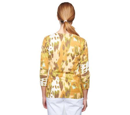 Isaac Mizrahi Live! Abstract Butterfly Print Cardigan
