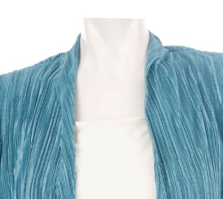 George Simonton 3/4 Sleeve Drape Front Pleated Cardigan