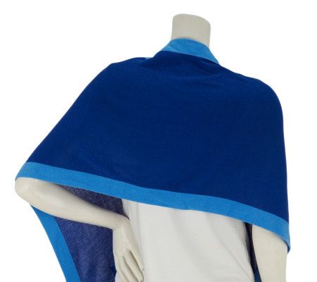 Dennis Basso Contrast Trim 70 1/2 Long Stole with Pockets