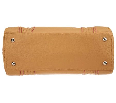 Tignanello Pebble Leather Satchel with Painted Edge Detail