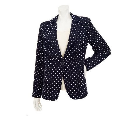 Susan Graver Printed Peachskin Blazer w/ Welt Pockets - A231970