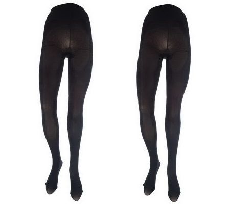 As Is Legacy Legwear Set of 2 No-Dig Waistband Shaping Tights - A235970