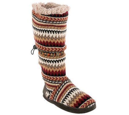 MUK LUKS Tina Desert Fairisle Toggle SlippersBoot - A326570