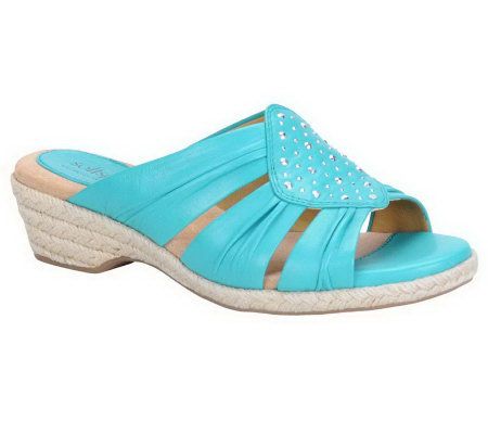 Softspots Audrina Leather Slide Wedge Sandals - A327570