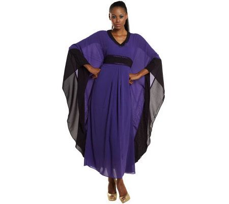 Luxe Rachel Zoe Embroidered V-Neck Caftan - A202371