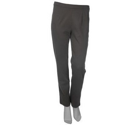 Bob Mackies Ponte Knit Hollywood Waist Pants with Side Zip - A209271