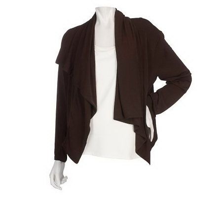 George Simonton Crystal Knit Cascade Front Cardigan - A216471