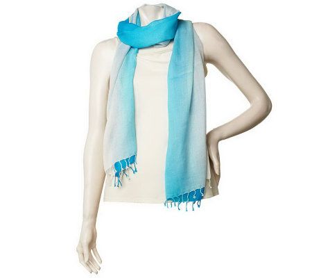 Ombre Scarf with Fringe by VT Luxe - A222571
