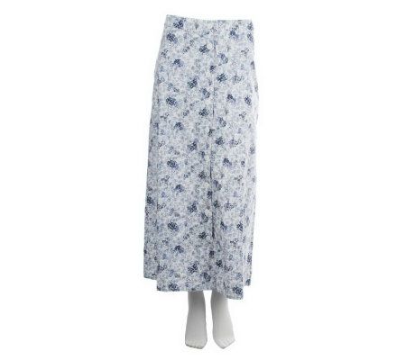 Denim & Co. Button Front Floral Print Skirt - A224871