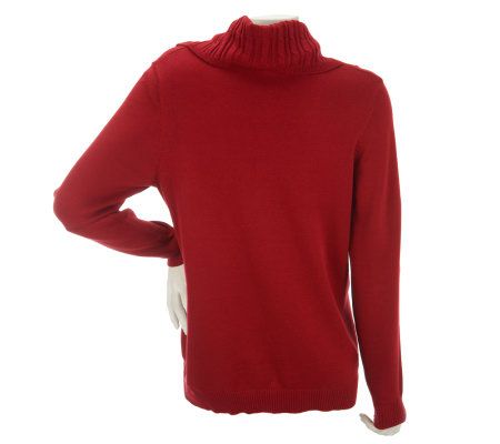 Denim & Co. Cable Stitch Cowl Neck Sweater