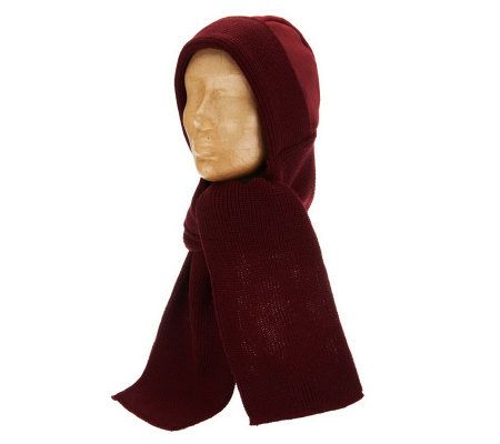 Due North Wind Resistant Anti-Static Hood with Knit Scarf - A227771