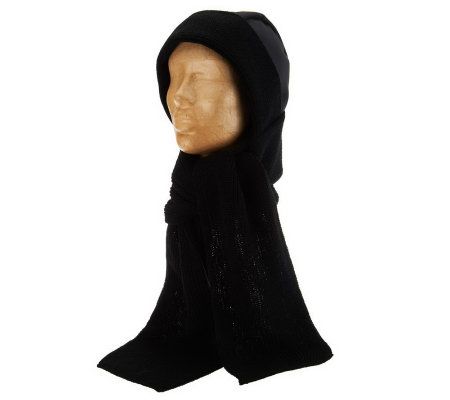 Due North Wind Resistant Anti-Static Hood with Knit Scarf - A227771
