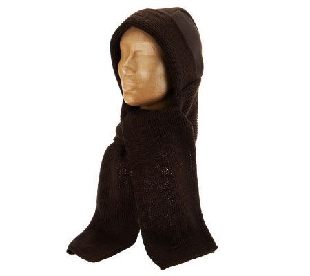 Due North Wind Resistant Anti-Static Hood with Knit Scarf - A227771