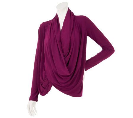 Attitudes by Renee Solid Knit Long Sleeve Convertible Top - A231471