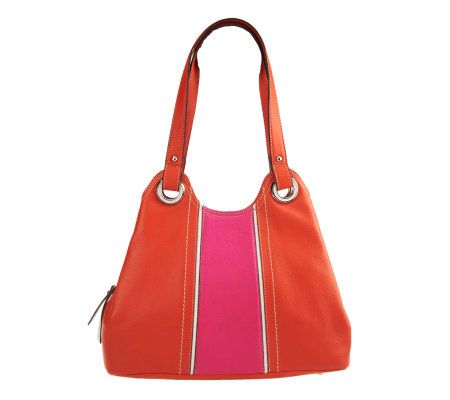 Tignanello Pebble Leather Colorblock Triple Entry Tote - A231571
