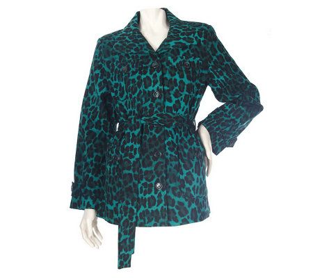 Linea by Louis DellOlio Stretch Cotton Leopard Print Jacket - A83571