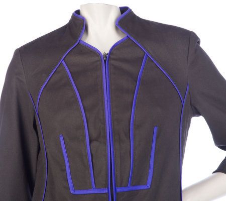 Linea by Louis DellOlio Cotton Twill Jacket W/ Contrast Piping