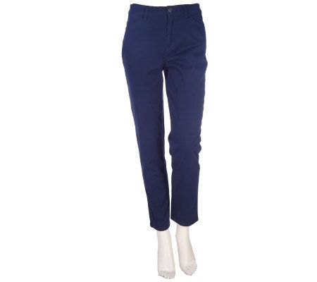 Denim & Co. Regular Modern Waist Stretch Twill Slim Pants - A210572