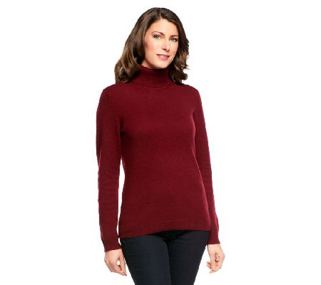 Isaac Mizrahi Live! 2-Ply Cashmere Long Sleeve Turtleneck - A217172