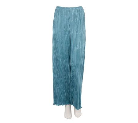 George Simonton Wide Leg Pleated Pull-on Pants w/Elastic Waist - A221772