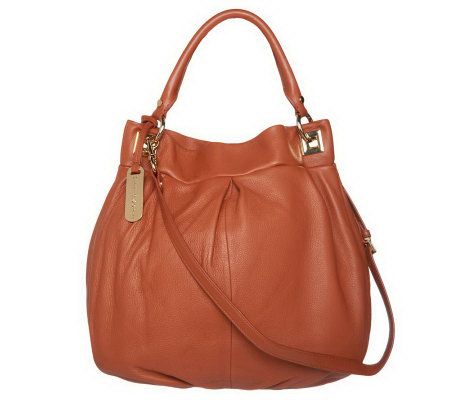 Emma & Sophia Pebble Leather Satchel with Removable Strap - A223872