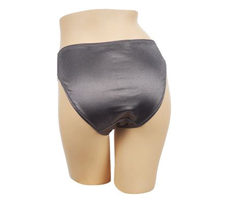 Barely Breezies Satin and Lace Trim Brief Panty