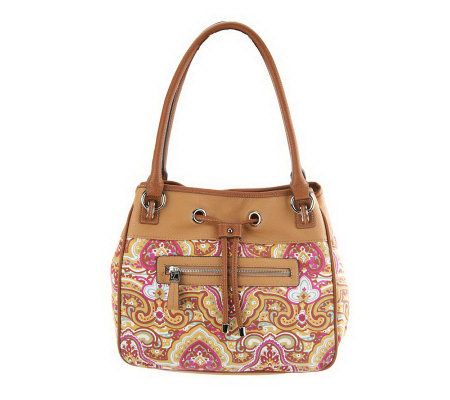 Tignanello Printed Shopper with Drawstring Accents - A231572