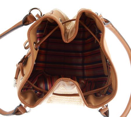 Tignanello Printed Shopper with Drawstring Accents