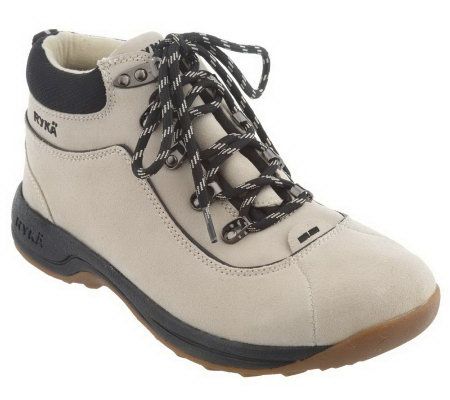 Ryka Water Resistant Suede Lace-up Comfort Boots - A2872