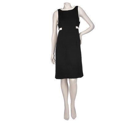 Dialogue Knit Sleeveless Dress With Contrast Edging - A97272