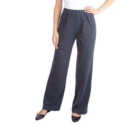 Isaac Mizrahi Live! Wide Leg Ponte Pants w/ Elastic Waist - A212073