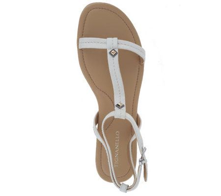 Tignanello Leather Flat T-strap with Ornament Detail