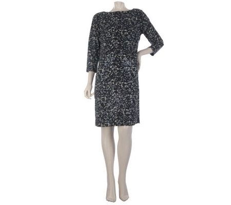 Kris Jenner Kollection Cheetah Print 3/4 Sleeve Sequin Dress - A219273