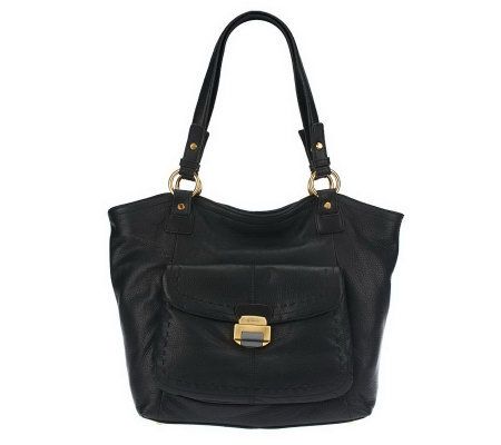 B. Makowsky Glove Leather Tote with Front Pocket Detail - A221273