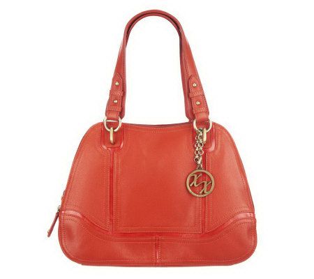 Maxx New York Pebble Leather Triple Zipper Leather Satchel w/ Glazed Trim - A222673