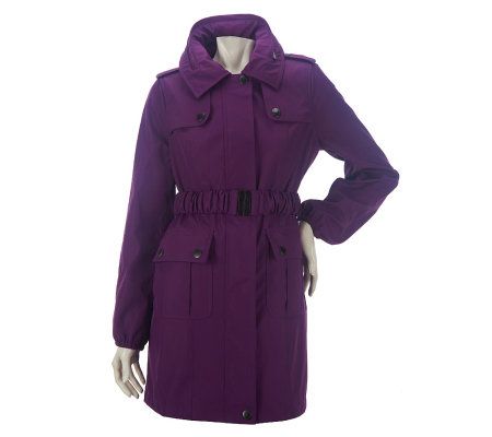 Dennis Basso Water Resistant Belted Jacket with Cargo Pockets - A222773