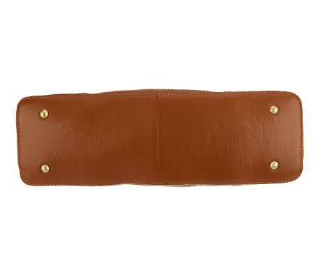 Wendy Williams Pebble Leather with Croco Trim Shopper Bag