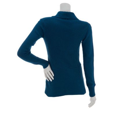 Liz Claiborne New York Mixed Rib Shawl Collar Cardigan