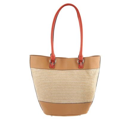 Tignanello Printed Tote Bag With Front Zipper