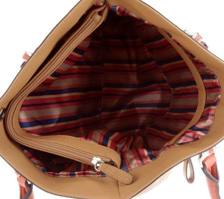 Tignanello Printed Tote Bag With Front Zipper