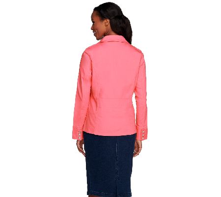 Denim & Co. Stretch Twill Jacket with Novelty Pocket Detail