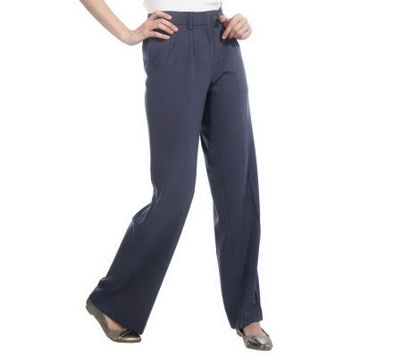 Isaac Mizrahi Live! Stretch Straight Leg Trousers - A212074