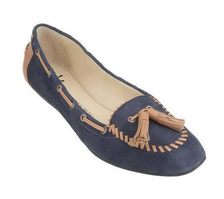 As Is Isaac Mizrahi Live! Suede Slip-on Moccasins - A217474