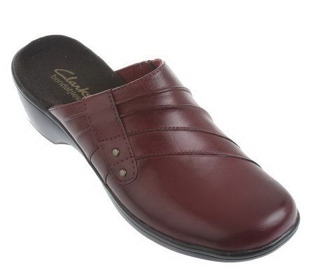 Clarks Bendables May Flower Leather Slip-on Clogs - A217674