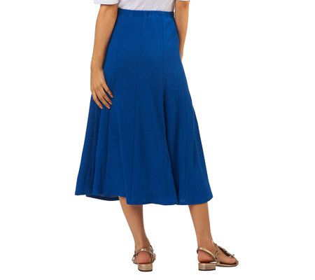 Susan Graver Crinkle Gauze Pull-on Skirt