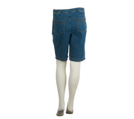Denim & Co. Classic Waist Stretch Denim Bermuda Shorts