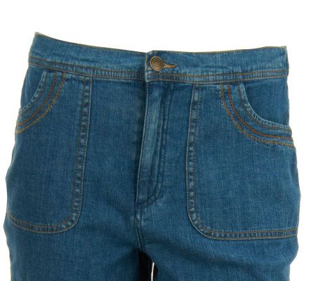 Denim & Co. Classic Waist Stretch Denim Bermuda Shorts