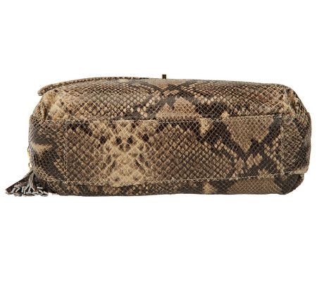 Isaac Mizrahi Live! Bridgehampton Leather Bag w/ Chain Strap