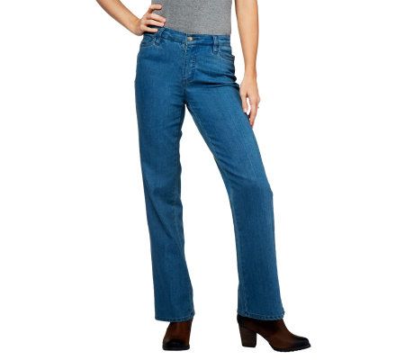 Denim & Co. Modern Waist Regular Boot Cut Jeans w/ Embroidery - A227774